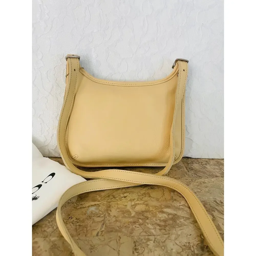 NWT Vtg Coach MINI ivory Leather Hippie small Slim crosbody shoulder bag #9142 - Picture 2 of 10